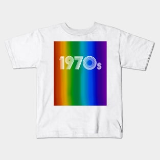 Rainbow Pride 1970s Retro Disco Font Kids T-Shirt